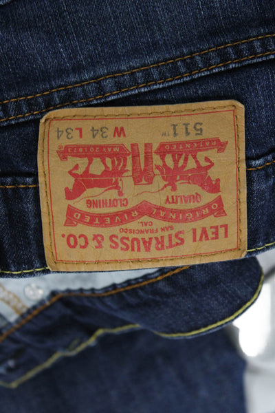 Levis Womens Cotton Zip Button Wide Leg Lined Denim Jeans Blue Size EUR 34