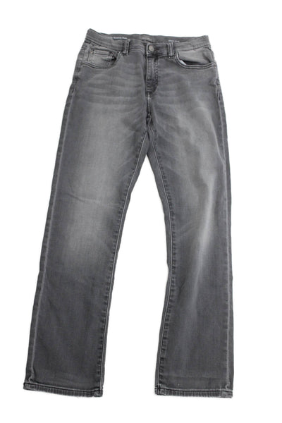 DL1961 Boys Cotton Brady Slim Skinny Zippered Denim Jeans Gray Size 14