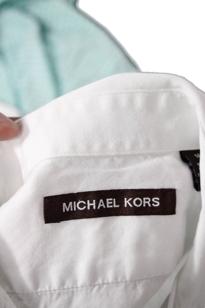 Michael Kors Boys Cotton Collared Button-Down Dress Shirt White Size 14