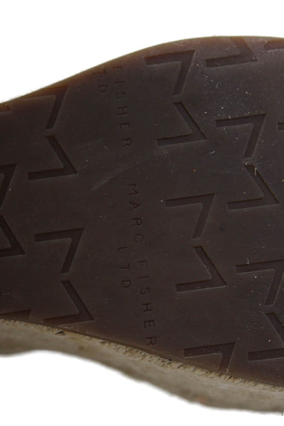 Marc Fisher LTD. Womens Leather Randall Espadrille Wedges Black Size 7 Medium