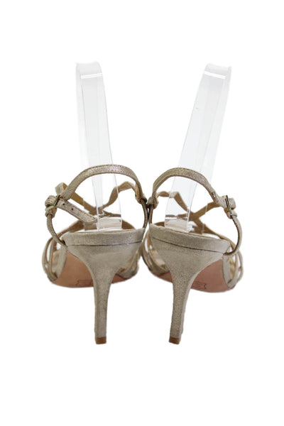 Vince Camuto Imagine Womens Leather Slingbacks Sandal Heels Gold Size 8 B