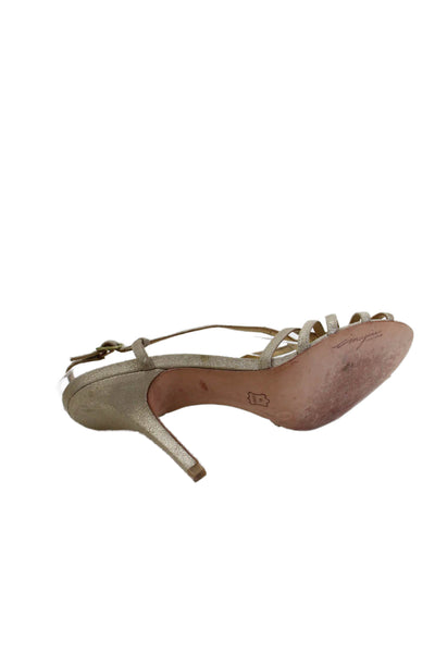 Vince Camuto Imagine Womens Leather Slingbacks Sandal Heels Gold Size 8 B