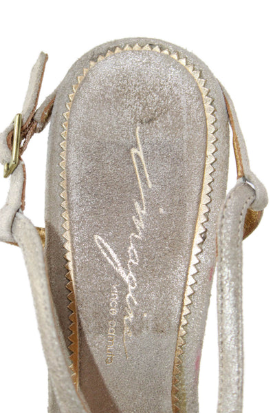Vince Camuto Imagine Womens Leather Slingbacks Sandal Heels Gold Size 8 B