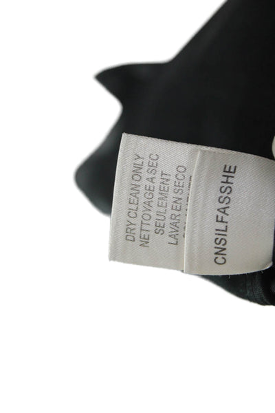 BCBGMAXAZRIA Womens Silk Pleated Ruffle Mini Skirt Black Size 4