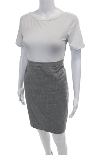BCBGMAXAZRIA Womens Gathered Knee Length Pencil Skirt Gray Size 4