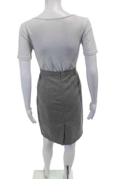 BCBGMAXAZRIA Womens Gathered Knee Length Pencil Skirt Gray Size 4