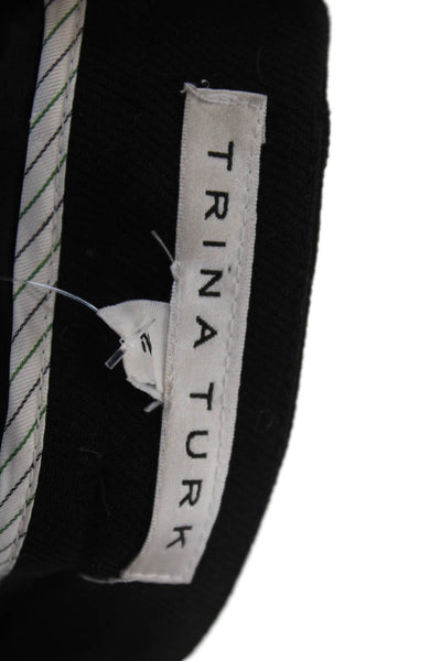 Trina Turk Womens Solid Buttoned Knee Length Pencil Skirt Black Size 2
