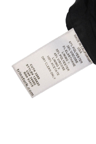 Trina Turk Womens Solid Buttoned Knee Length Pencil Skirt Black Size 2