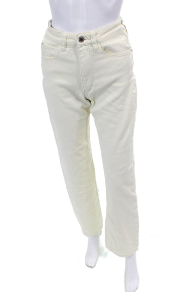 We Wore What Women's Midrise Five Pocket Straight Leg Denim Pants Cream Size 24