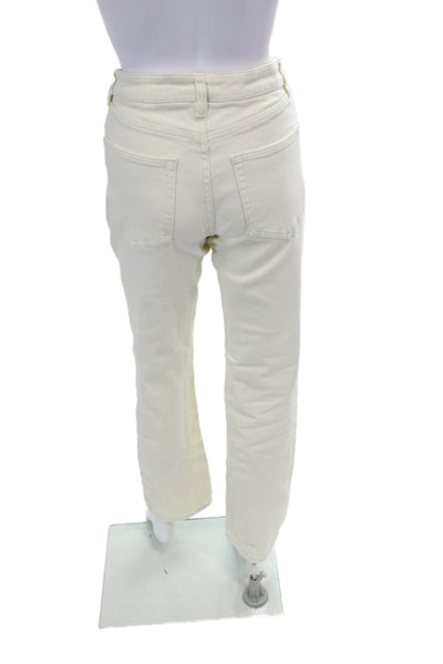 We Wore What Women's Midrise Five Pocket Straight Leg Denim Pants Cream Size 24
