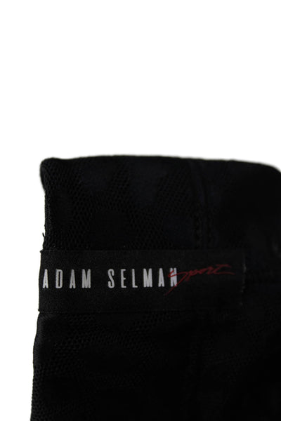 Adam Selman Womens Animal Print Stretch Mid-Rise  Athletic Shorts Black Size S