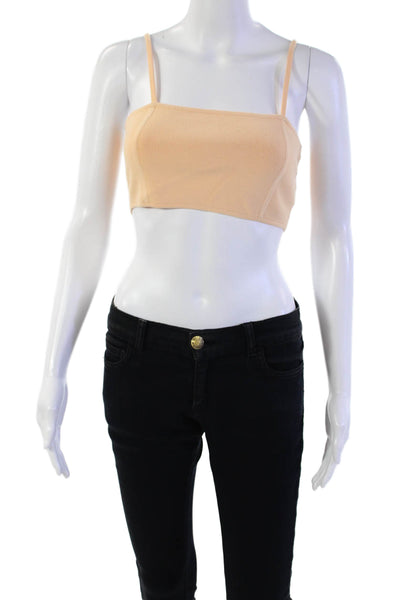 A.L.C. Womens Spaghetti Strap Cropped Tank Top Mango Orange Size Extra Small