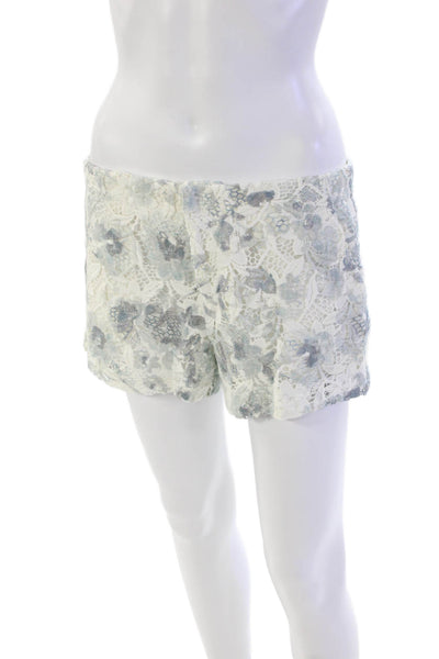 Joie Womens Cotton Floral Lace Overlay Zippered Short Shorts White Size 2