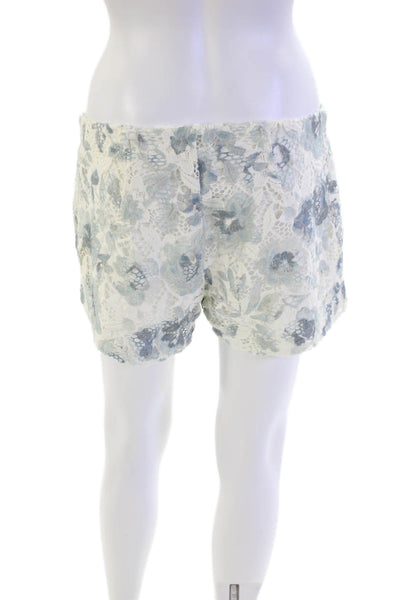 Joie Womens Cotton Floral Lace Overlay Zippered Short Shorts White Size 2
