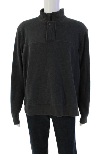 Orvis Mens Cotton Long Sleeve Zippered Pullover Sweatshirt Gray Size XL