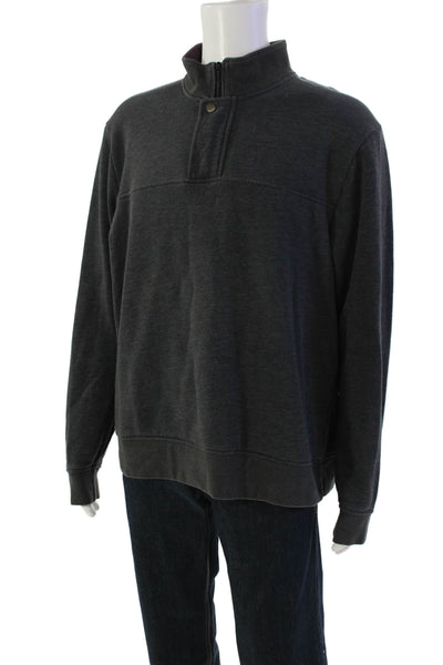 Orvis Mens Cotton Long Sleeve Zippered Pullover Sweatshirt Gray Size XL