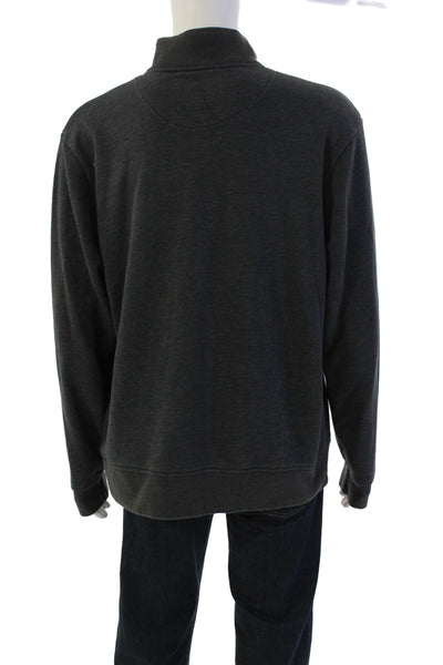 Orvis Mens Cotton Long Sleeve Zippered Pullover Sweatshirt Gray Size XL