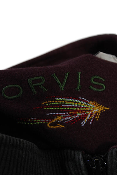 Orvis Mens Cotton Long Sleeve Zippered Pullover Sweatshirt Gray Size XL