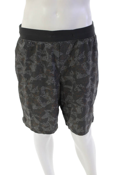 Lululemon Mens Zippered Pocket Drawstring Waist Athletic Shorts Gray Size XL