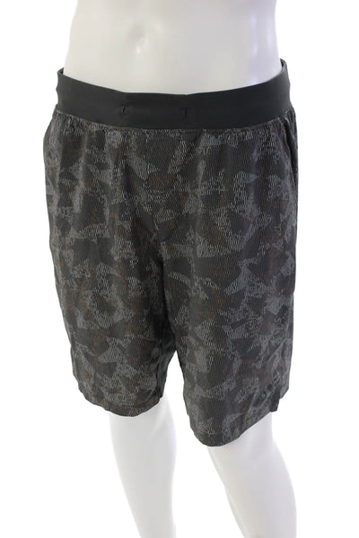 Lululemon Mens Zippered Pocket Drawstring Waist Athletic Shorts Gray Size XL
