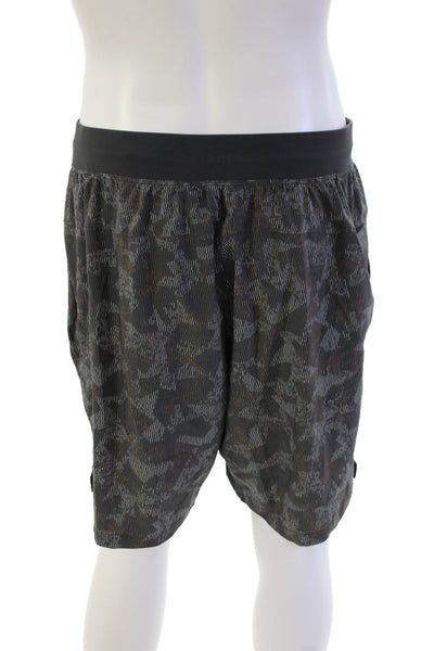 Lululemon Mens Zippered Pocket Drawstring Waist Athletic Shorts Gray Size XL