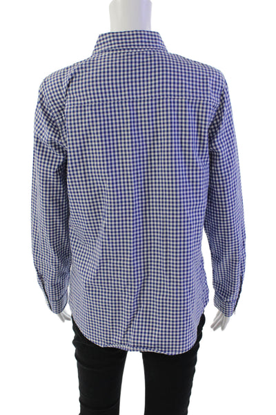 J. Mclaughlin Boys Long Sleeves Collared Button Down Shirt Blue Check Size 10