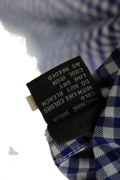 J. Mclaughlin Boys Long Sleeves Collared Button Down Shirt Blue Check Size 10