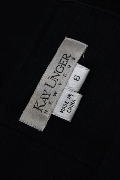 Kay Unger Womens Knee Length Pencil Skirt Midnight Blue Wool Size 6