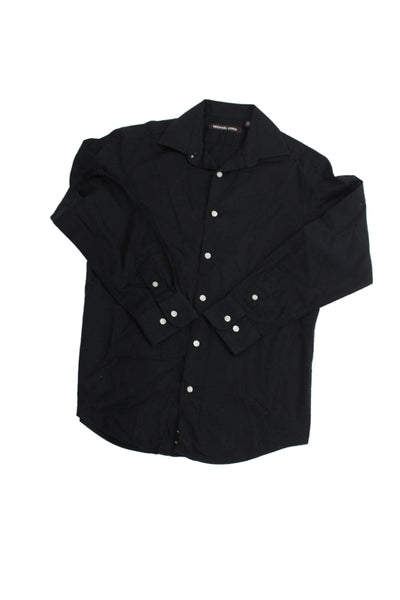 Michael Kors Boys Cotton Long Sleeve Button-Down Dress Shirt Black Size 14