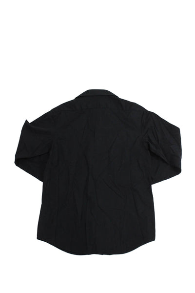 Michael Kors Boys Cotton Long Sleeve Button-Down Dress Shirt Black Size 14