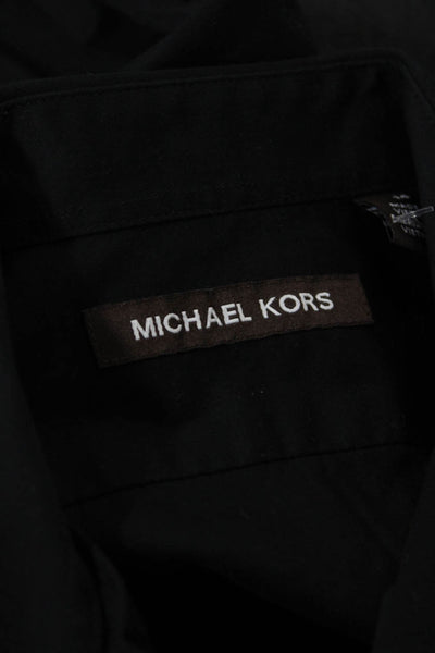 Michael Kors Boys Cotton Long Sleeve Button-Down Dress Shirt Black Size 14