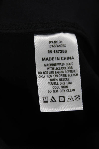Year Of Ours Womens High Rise Stitched Trim Ankle Leggings Black White Size XS