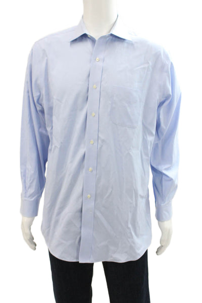 Brooks Brothers Mens Cotton Collared Long Sleeve Button-Down Shirt Blue Size 33