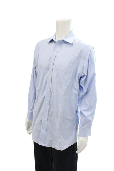 Brooks Brothers Mens Cotton Collared Long Sleeve Button-Down Shirt Blue Size 33