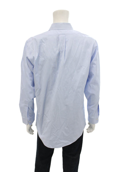 Brooks Brothers Mens Cotton Collared Long Sleeve Button-Down Shirt Blue Size 33