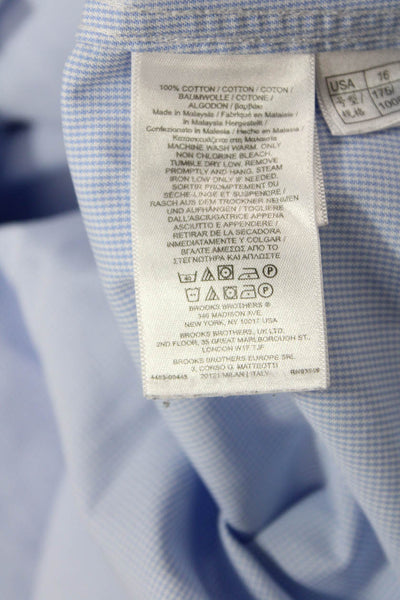 Brooks Brothers Mens Cotton Collared Long Sleeve Button-Down Shirt Blue Size 33