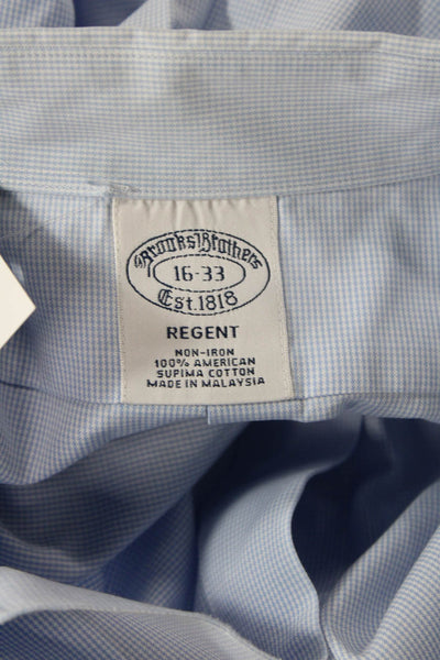 Brooks Brothers Mens Cotton Collared Long Sleeve Button-Down Shirt Blue Size 33