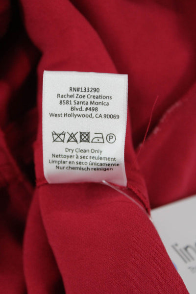 Rachel Zoe Women's V-Neck Sleeveless Ruffle Tiered Mini Dress Red Size 2