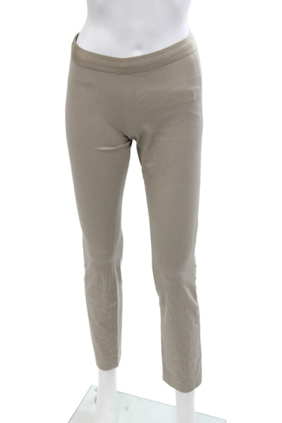 Elie Tahari Women's Pull-On Flat Front Straight Leg Dress Pants Beige Size 2