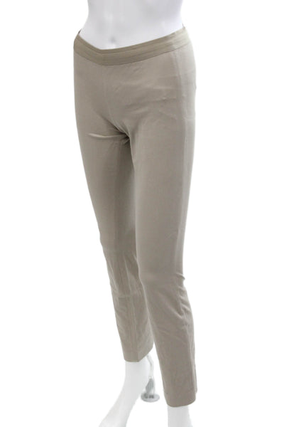 Elie Tahari Women's Pull-On Flat Front Straight Leg Dress Pants Beige Size 2