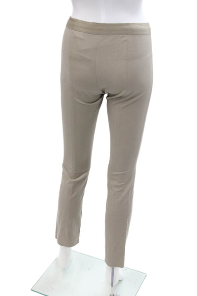 Elie Tahari Women's Pull-On Flat Front Straight Leg Dress Pants Beige Size 2