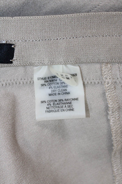 Elie Tahari Women's Pull-On Flat Front Straight Leg Dress Pants Beige Size 2