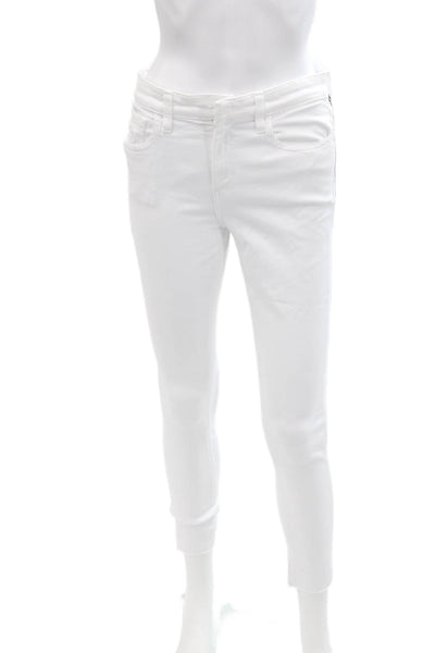 Joes Women's Five Pocket Button High Waist Skinny Jean Pants White Size 27