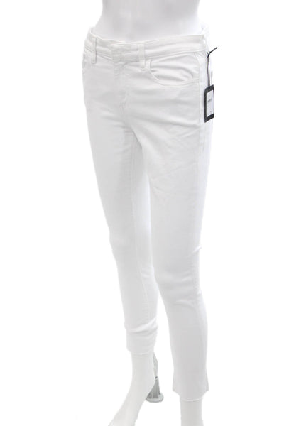 Joes Women's Five Pocket Button High Waist Skinny Jean Pants White Size 27
