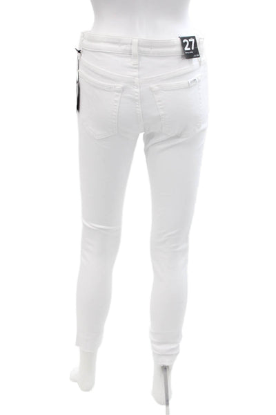 Joes Women's Five Pocket Button High Waist Skinny Jean Pants White Size 27