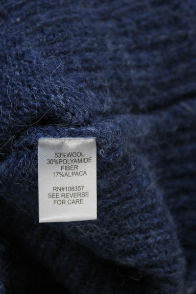 DH New York Womens Half Sleeve Round Neck Fitted Knit Sweater Blue Size XS