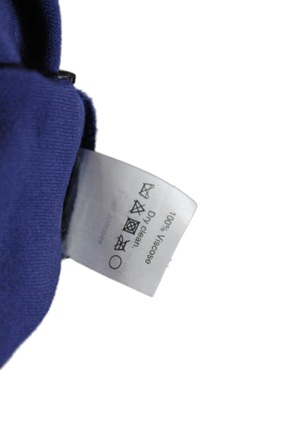 Madewell Womens Textured Long Sleeve V-neck Button Blouse Blue Size 2XS