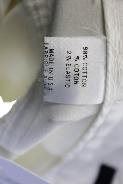 Theory Womens Cotton Two Pocket Mid-Rise Flared Pants Trousers White Size 4