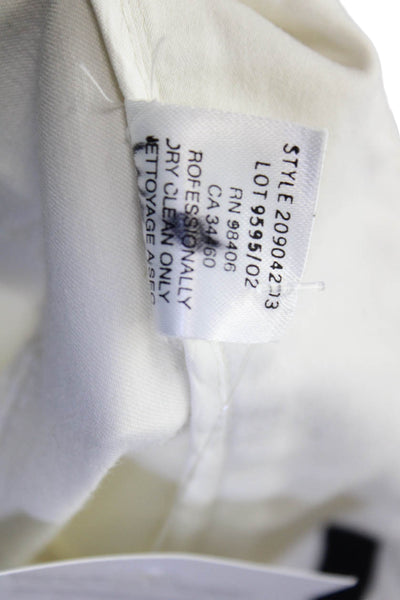 Theory Womens Cotton Two Pocket Mid-Rise Flared Pants Trousers White Size 4