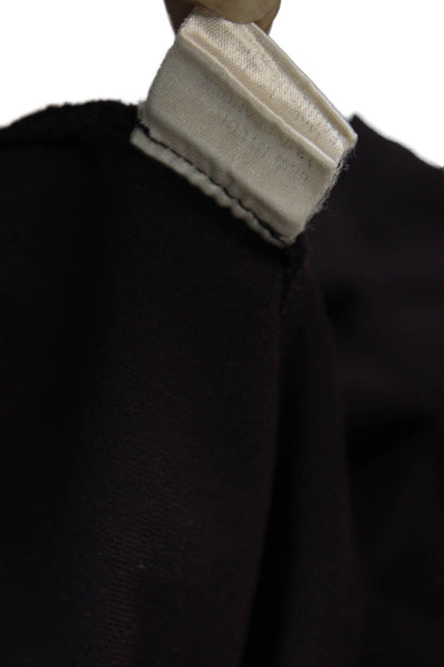 Theory Womens Stretch ROund Neck Long Sleeve T-Shirt Top Burgundy Size L